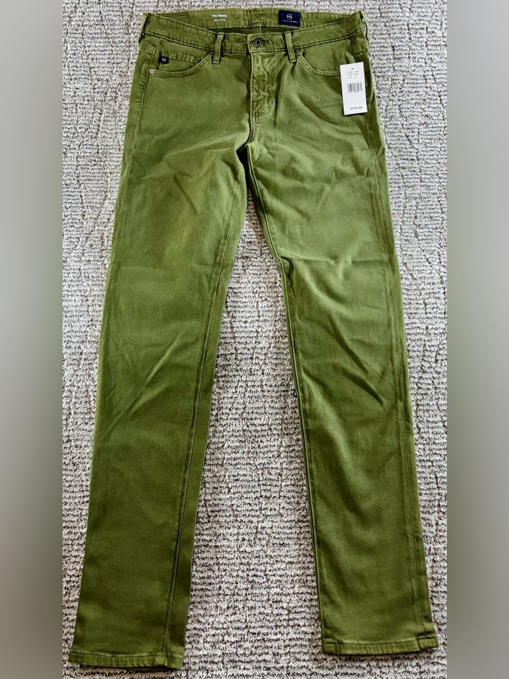 NEW AG Adriano Goldschmied Women’s Size 27 Green The Prima Cigarette Leg Pants